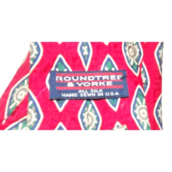 Roundtree & Yorke All Silk Hand Sewn in the USA Necktie Printed in Italy - Picture 3 of 3